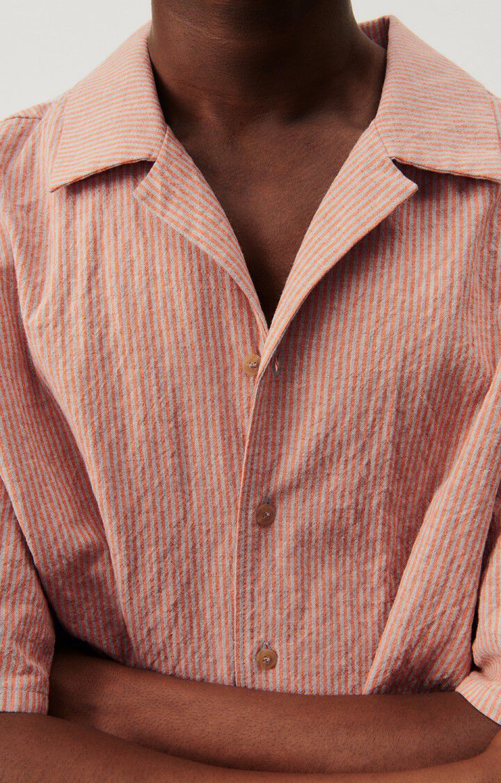 Men's shirt Keostreet, GREY AND ORANGE STRIPES, hi-res-model