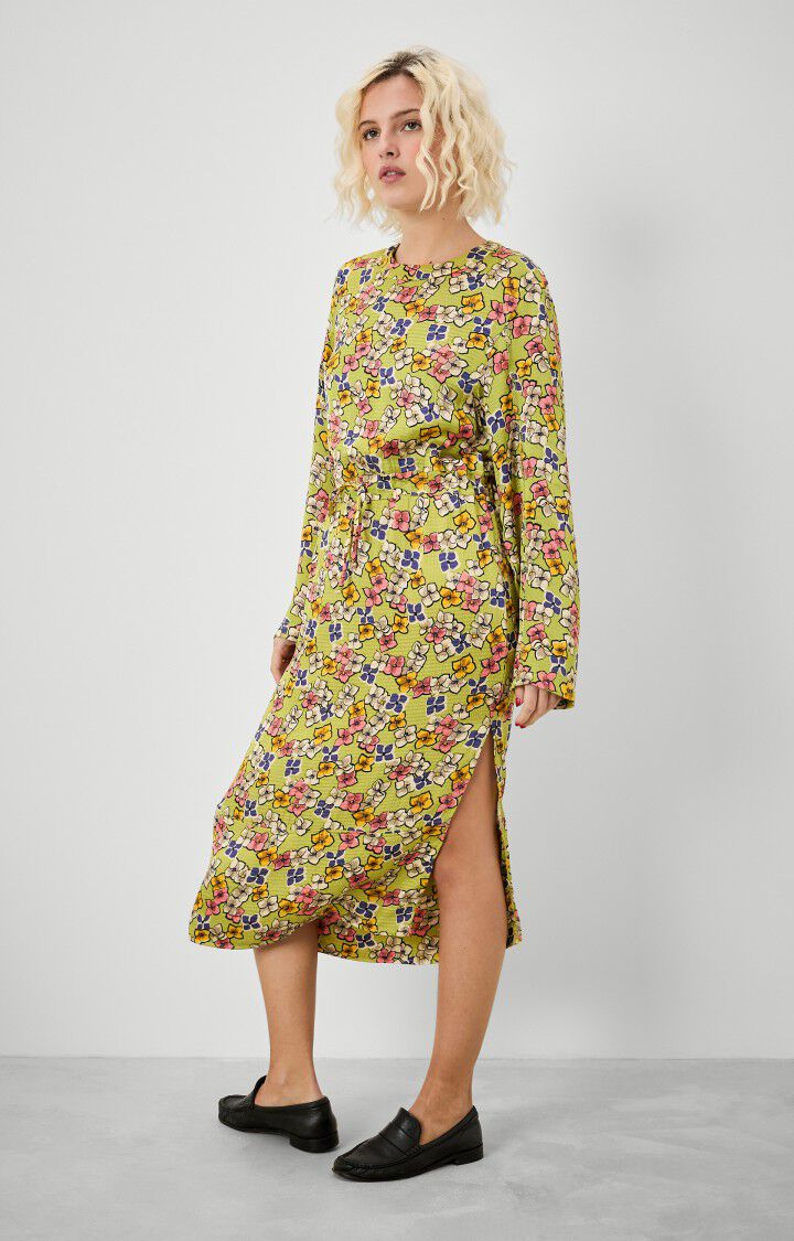 Women's dress Shaning - DOLORES - Green - Jaune - Rose - S