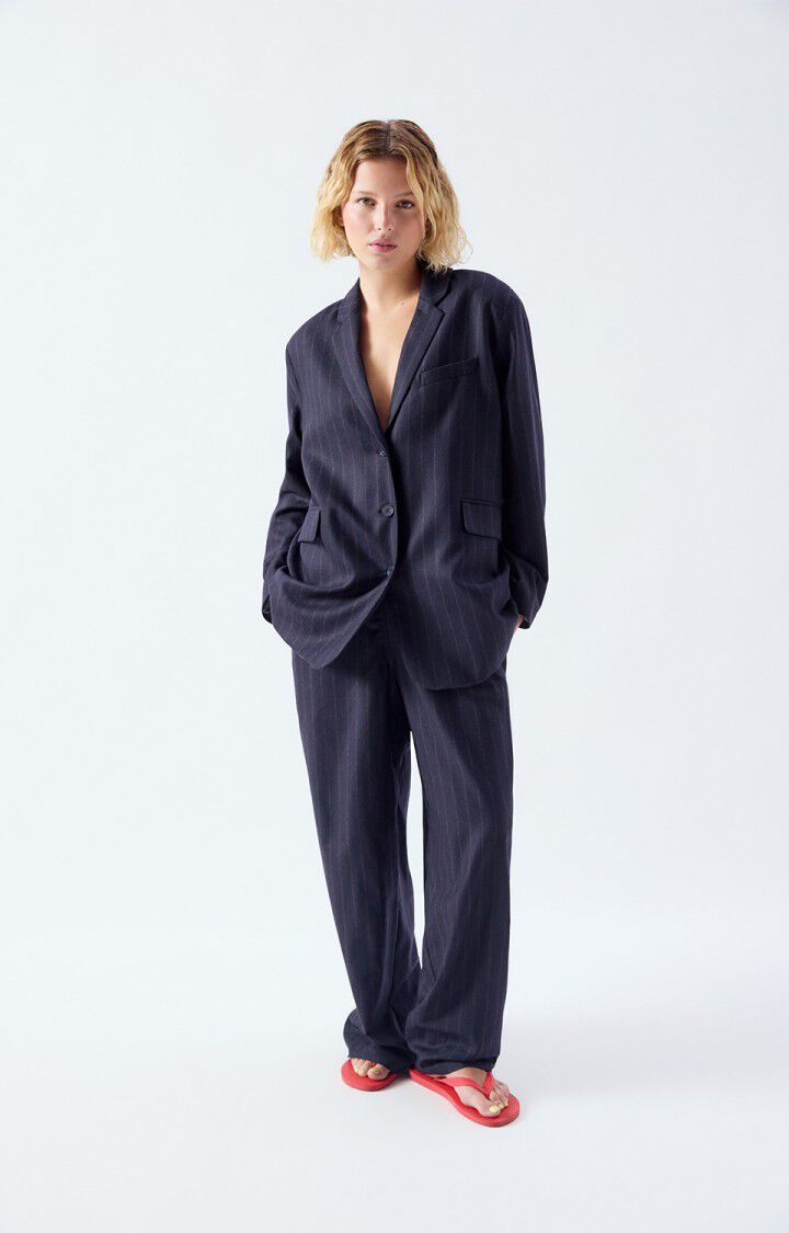 Pantalon femme Dirow - RAYURES MARINE - Bleu