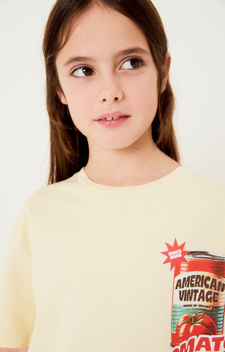 Kid's t-shirt Fizvalley - VINTAGE CUSTARD - Yellow