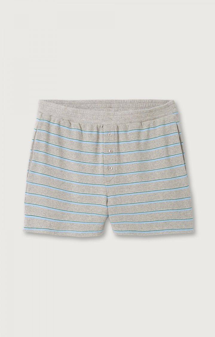 Men's shorts Urystreet - HEATHER GREY STRIPED GREEN AND BLUE - Grey - Bleu - Vert