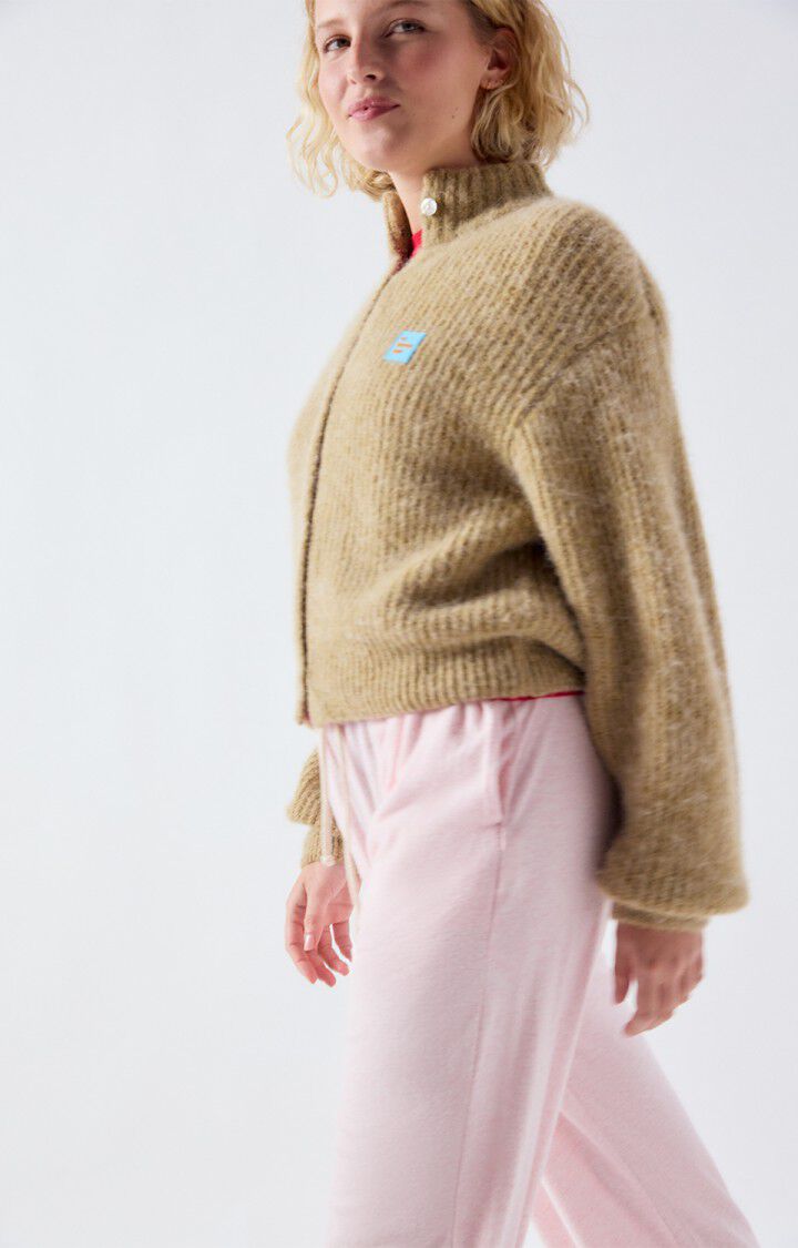 Women's cardigan East - MELANGE SAND - Beige - S