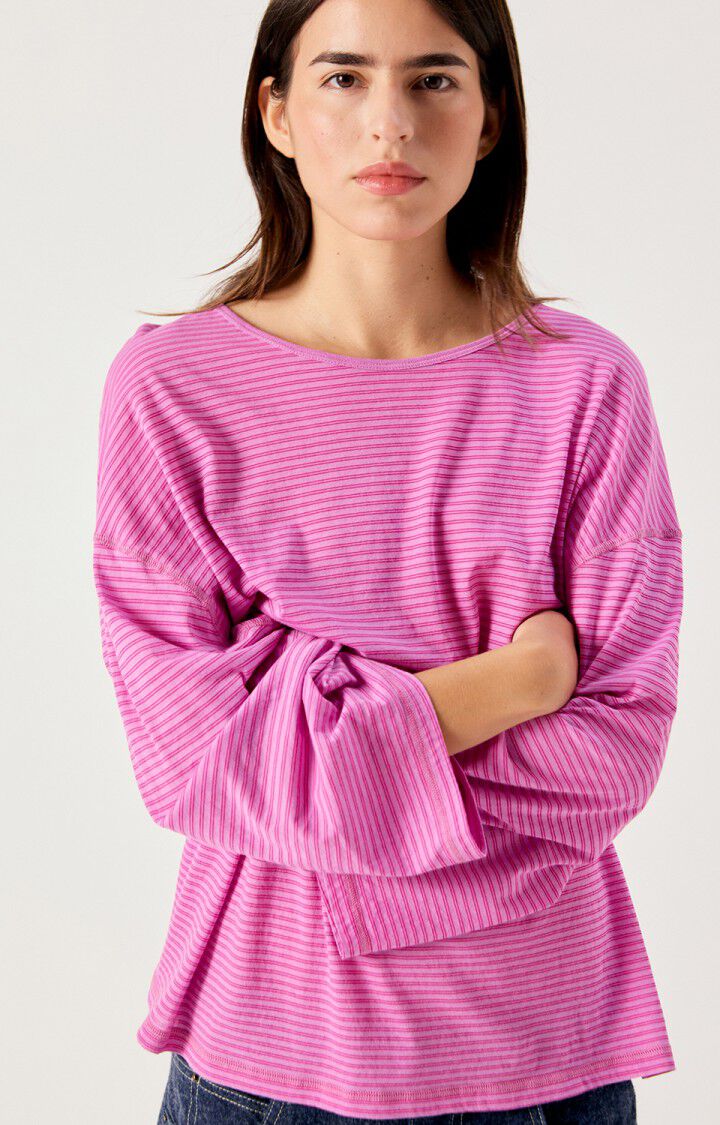 Women's T-shirt Laloom - FUCHSIA STRIPES 40 Long sleeve Pink - H26
