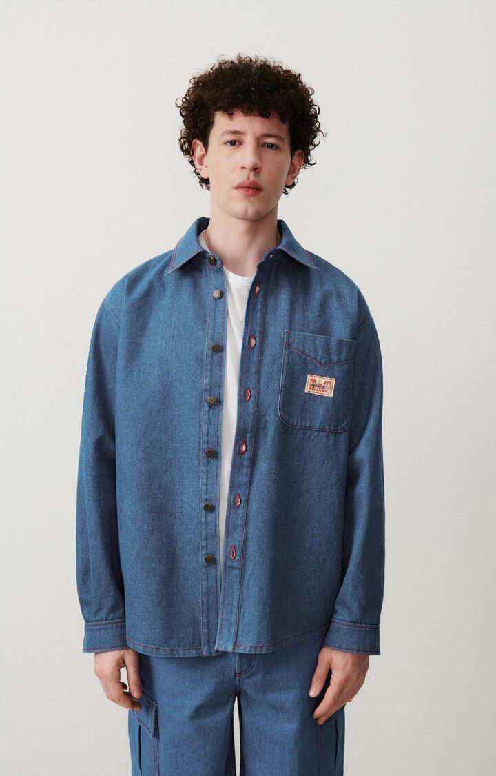 Men's shirt Faow, BLUE, hi-res-model