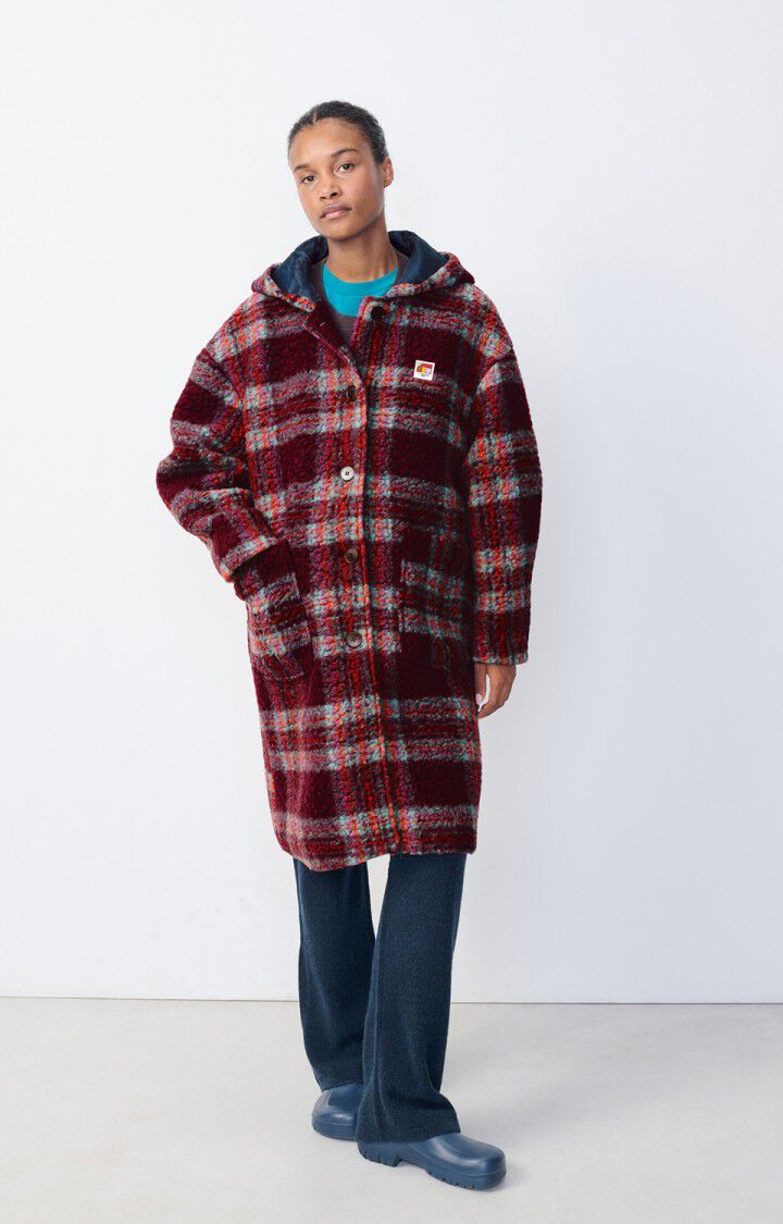 Women's coat Agobridge - WINE LEES TARTAN - Red - Bleu - XS-S
