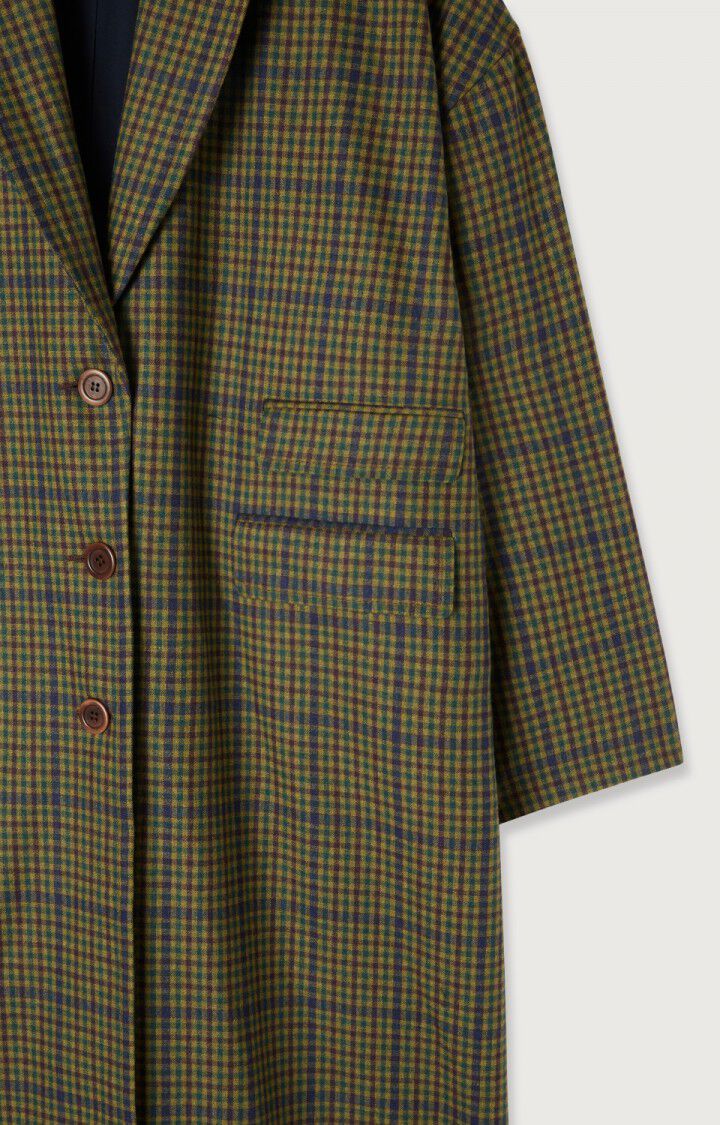 Women's coat Nelabird, BROWN TARTAN, hi-res