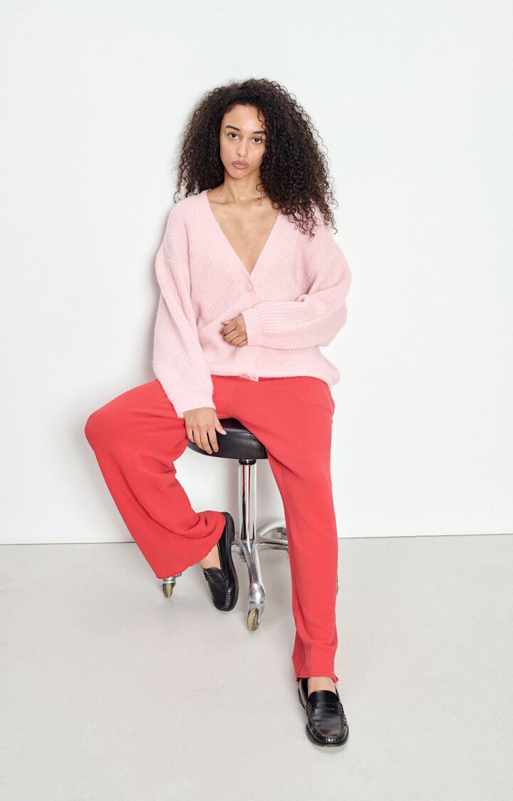 Chaqueta de punto mujer East, ALGOD&oacute;N DE AZ&uacute;CAR JASPEADO, hi-res-model