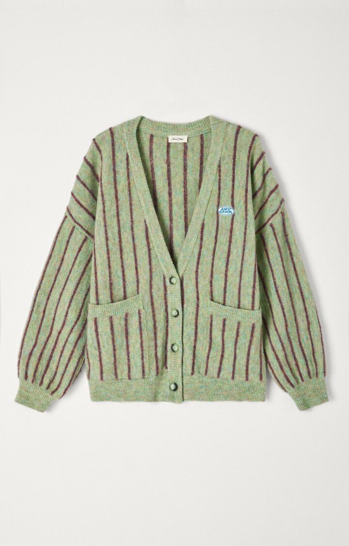 Women's cardigan Pyatury - WATER GREEN STRIPES - Brown - Vert