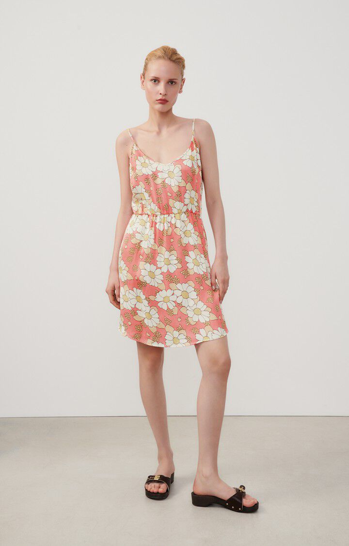 Women's dress Shaning - ANNIE - Pink - Blanc - Jaune