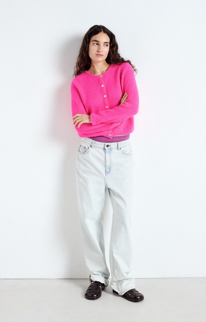 Women's cardigan Vitow, NEON PINK MELANGE, hi-res-model