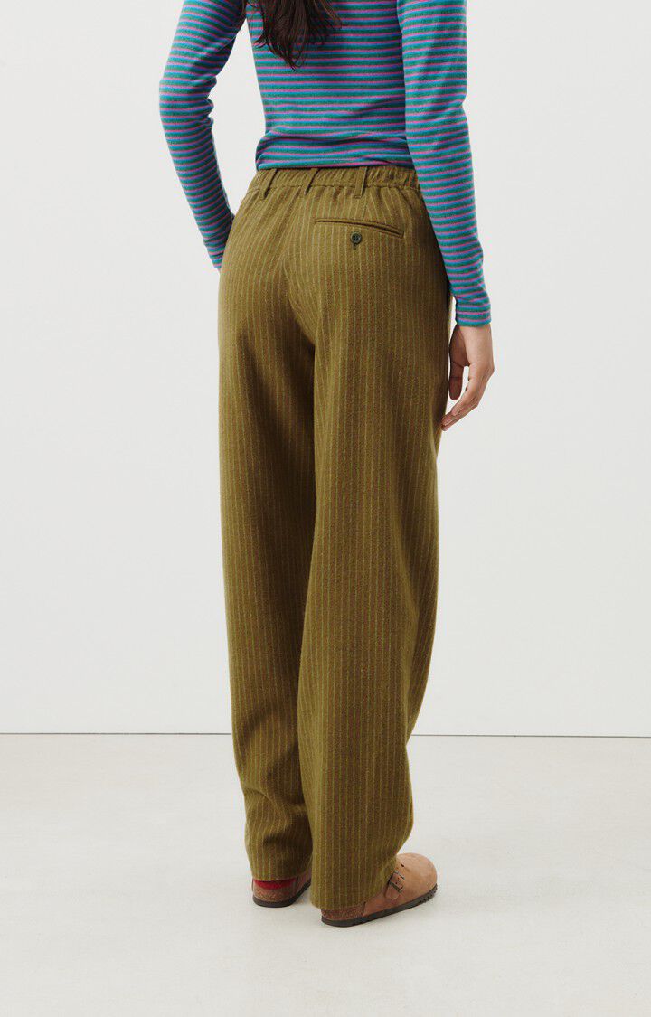 Pantalon femme Dopabay, RAYURES KAKI ET BLEUES, hi-res-model
