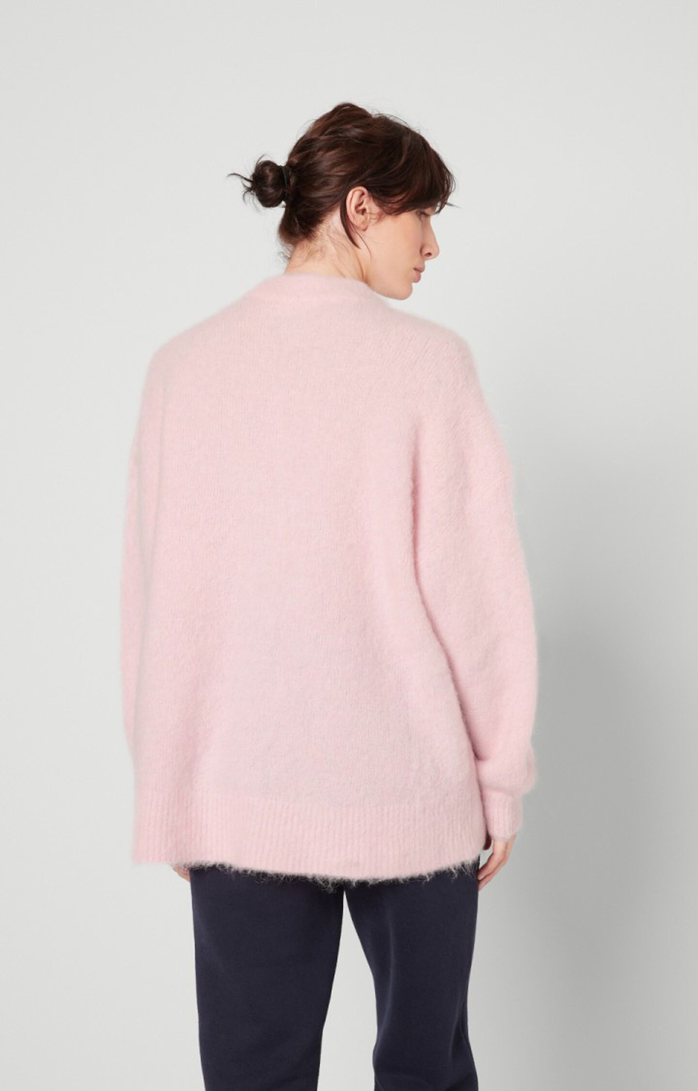 Women's cardigan Foubay PETAL MELANGE 50 Long sleeve Pink H22 American Vintage