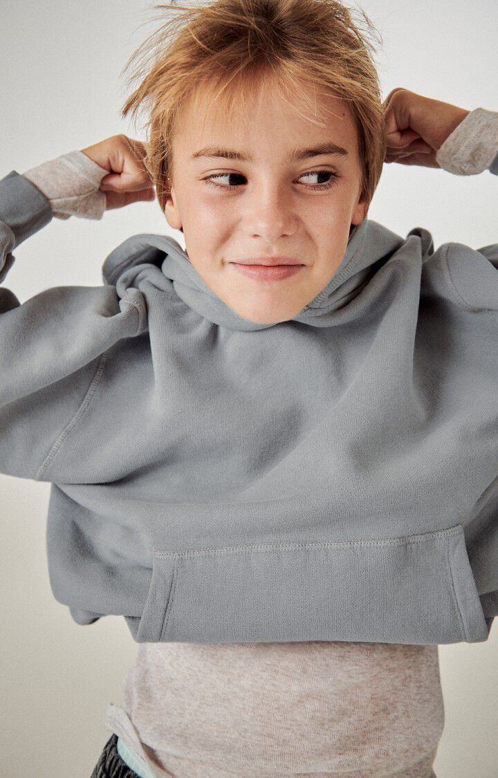 Kinderkapuzensweatshirt Izubird, KIESELSTEIN VINTAGE, hi-res-model