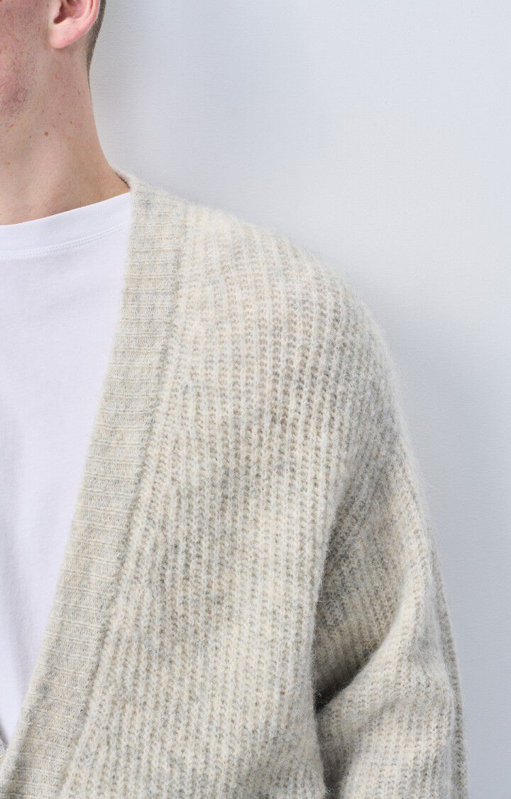 Men's cardigan East, MELANGE POWDER SNOW, hi-res-model