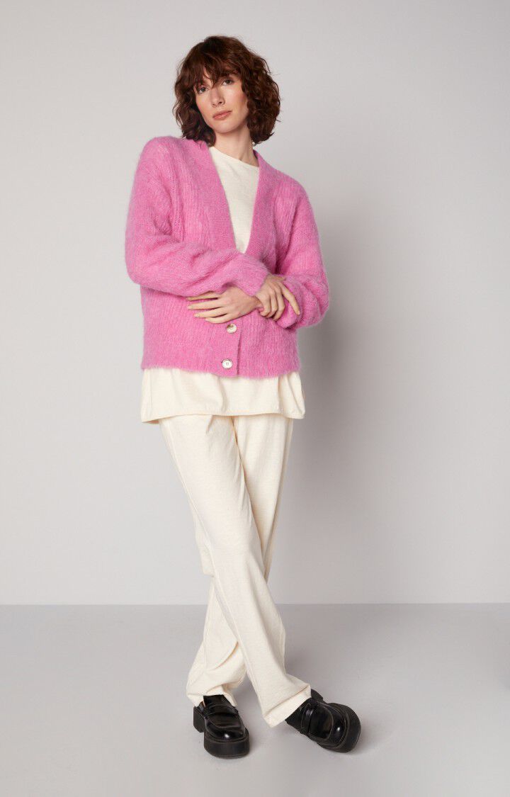 Women's cardigan Betim - GERANIUM MELANGE - Pink - XS-S