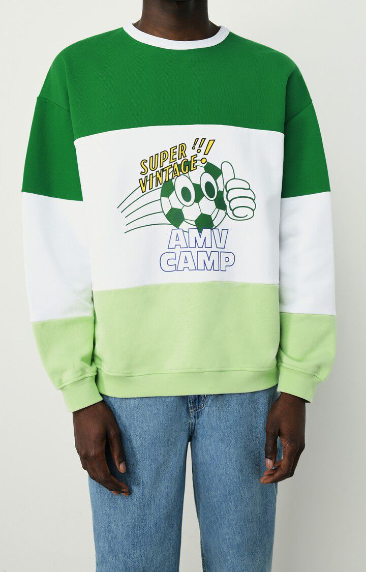 Men's sweatshirt Jadawood - GREEN AND WHITE - Green - Blanc - M-L