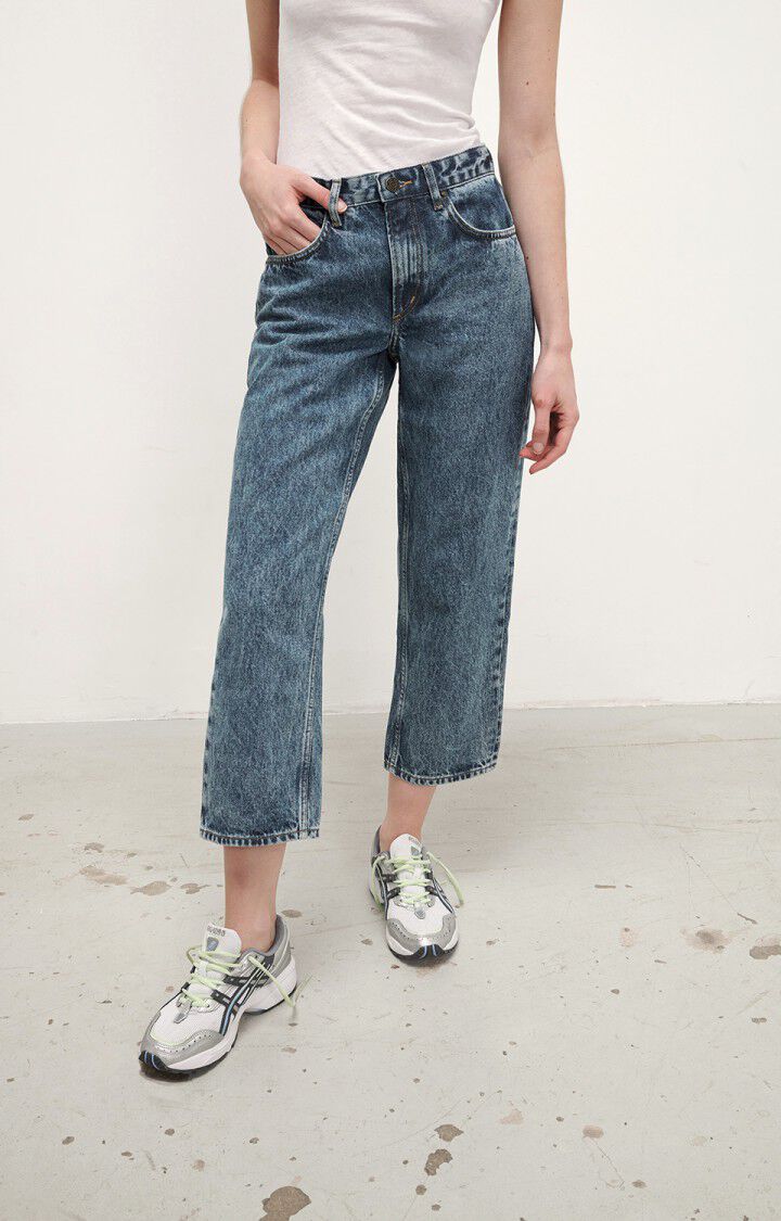 Women's cropped straight leg jeans Ivagood - BLUE STONE Blue H22 | American Vintage