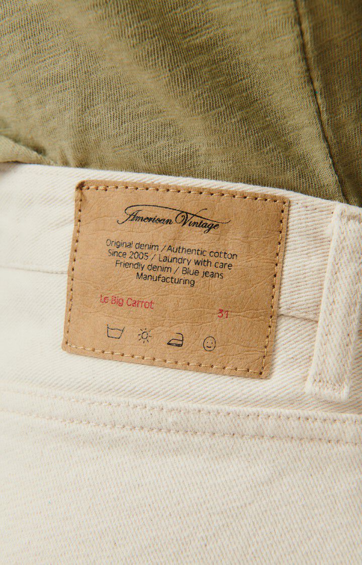 Étiquette vêtement coton écru -Made in France - Label Française