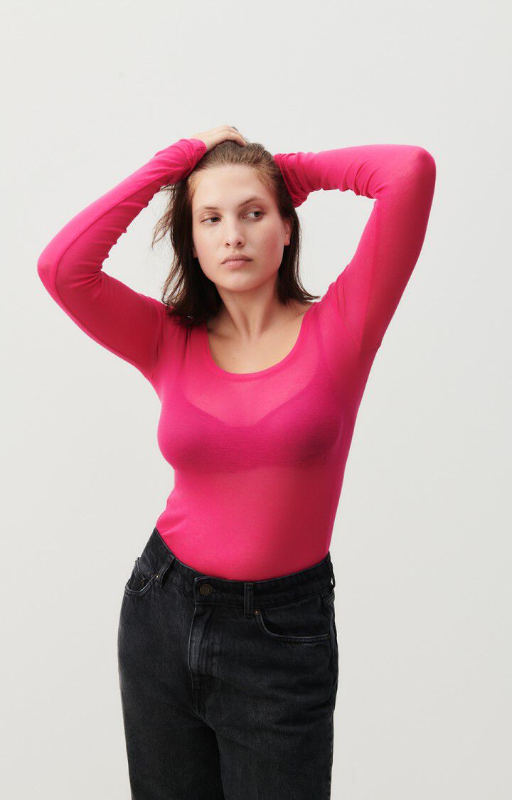 T-shirt femme Massachusetts, FUCHSIA VINTAGE, hi-res-model