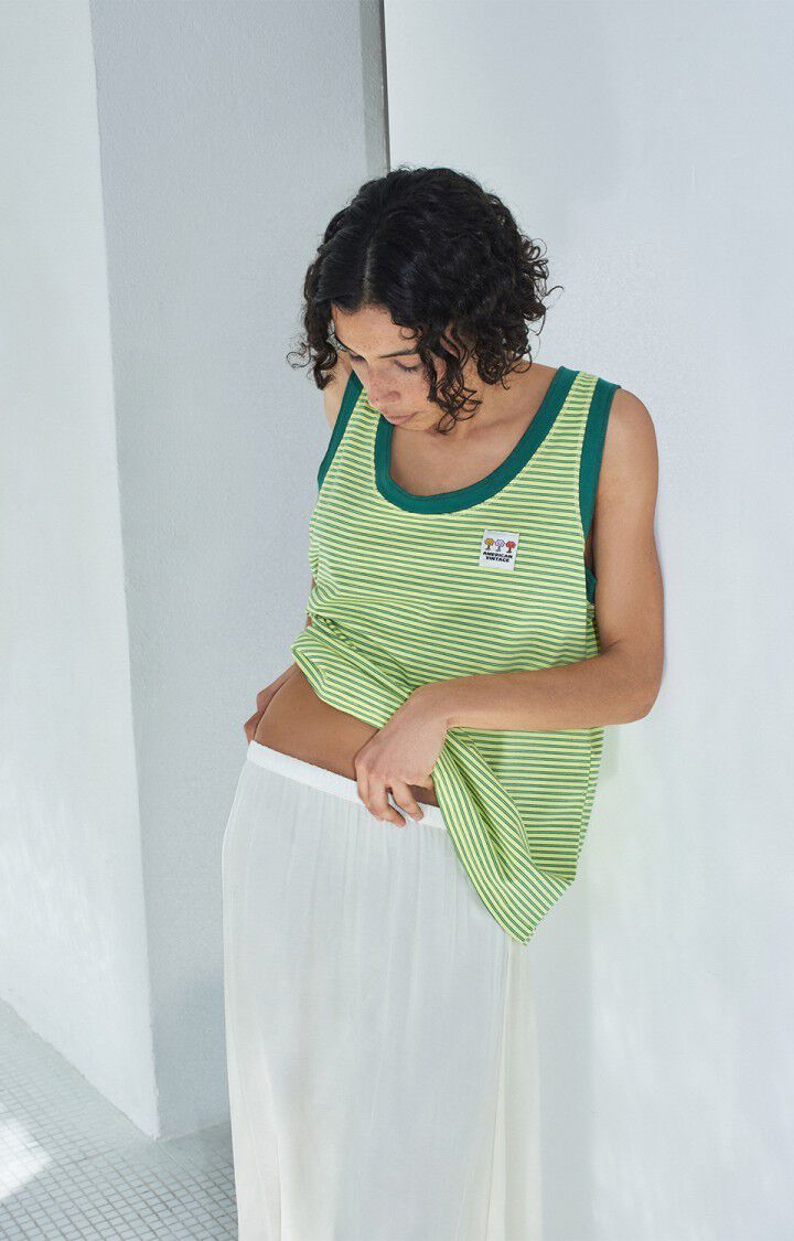 Women&rsquo;s tank top Gixy - BUTTER STRIPES - Yellow - Vert - XS-S