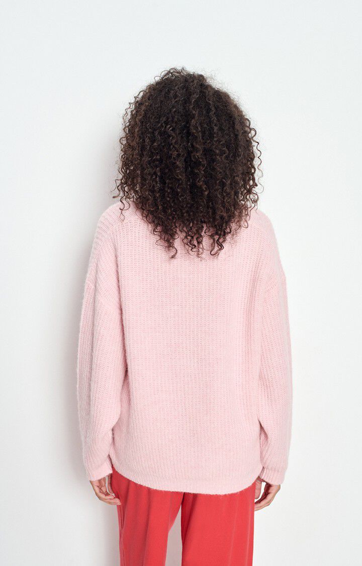Chaqueta de punto mujer East - ALGOD&oacute;N DE AZ&uacute;CAR JASPEADO - Rosa - XS-S