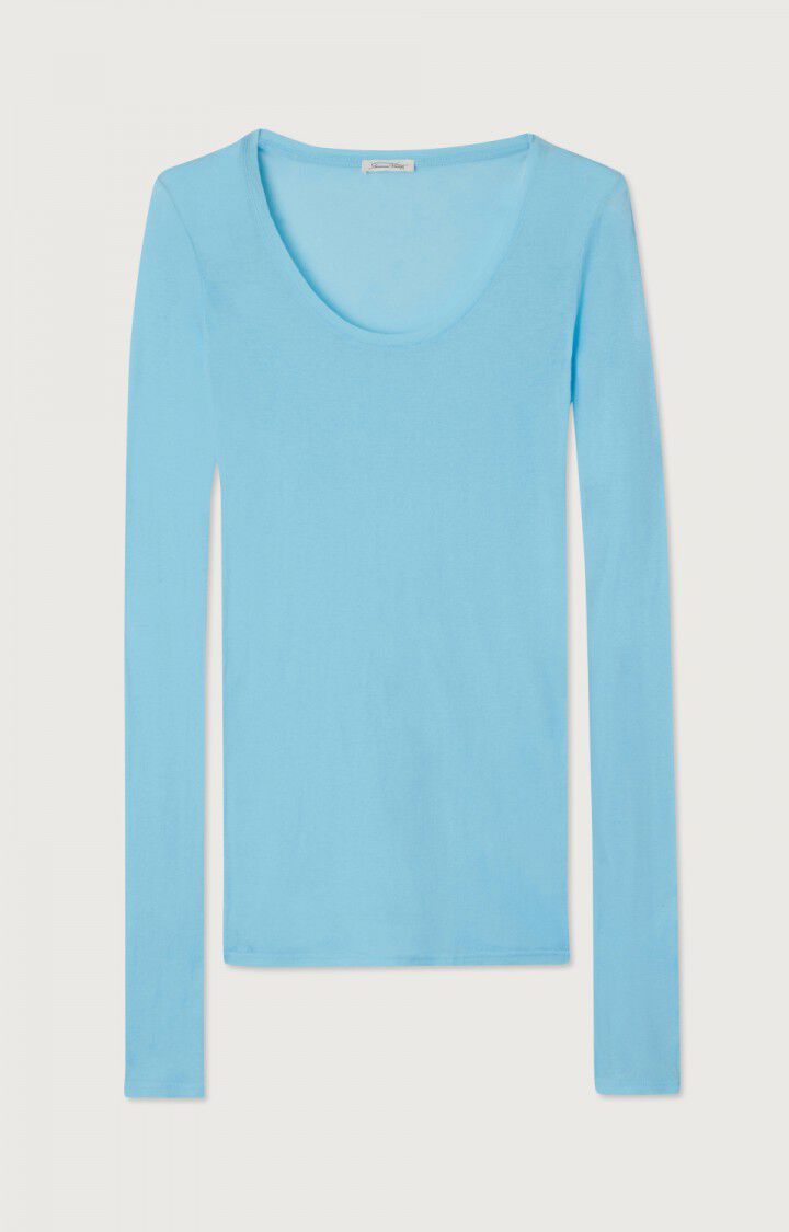 Women's t-shirt Massachusetts - VINTAGE SPLASH 77 Long sleeve Blue - H22 |  American Vintage