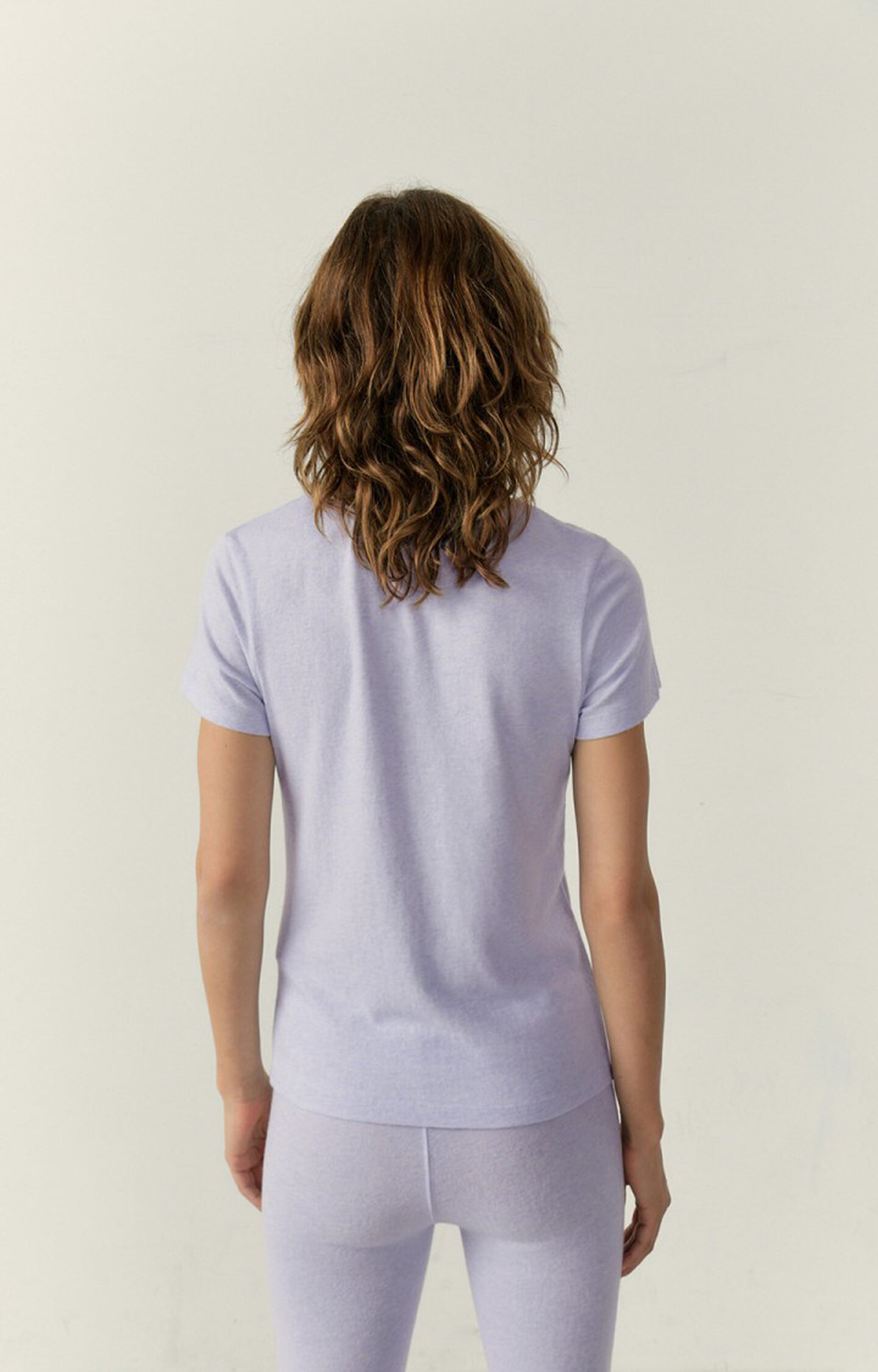 Damen-T-Shirt Ypawood - LAVENDEL MELIERT 16 Kurze Ärmel Lila - E23 |  American Vintage
