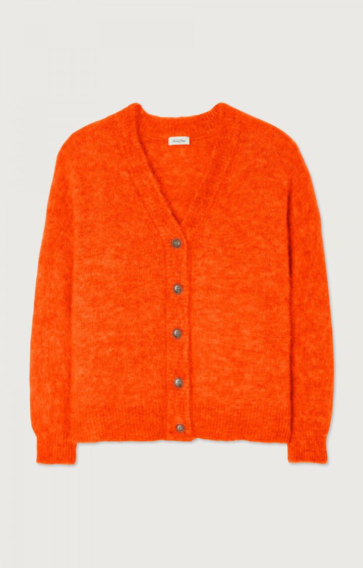 Women's cardigan Foubay - EMBER MELANGE 50 Long sleeve Orange - E23 |  American Vintage