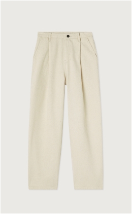 Pantalon CELIO Beige à Fines Rayures - Taille 38, Coupe Droite, Neuf Avec étiquettes